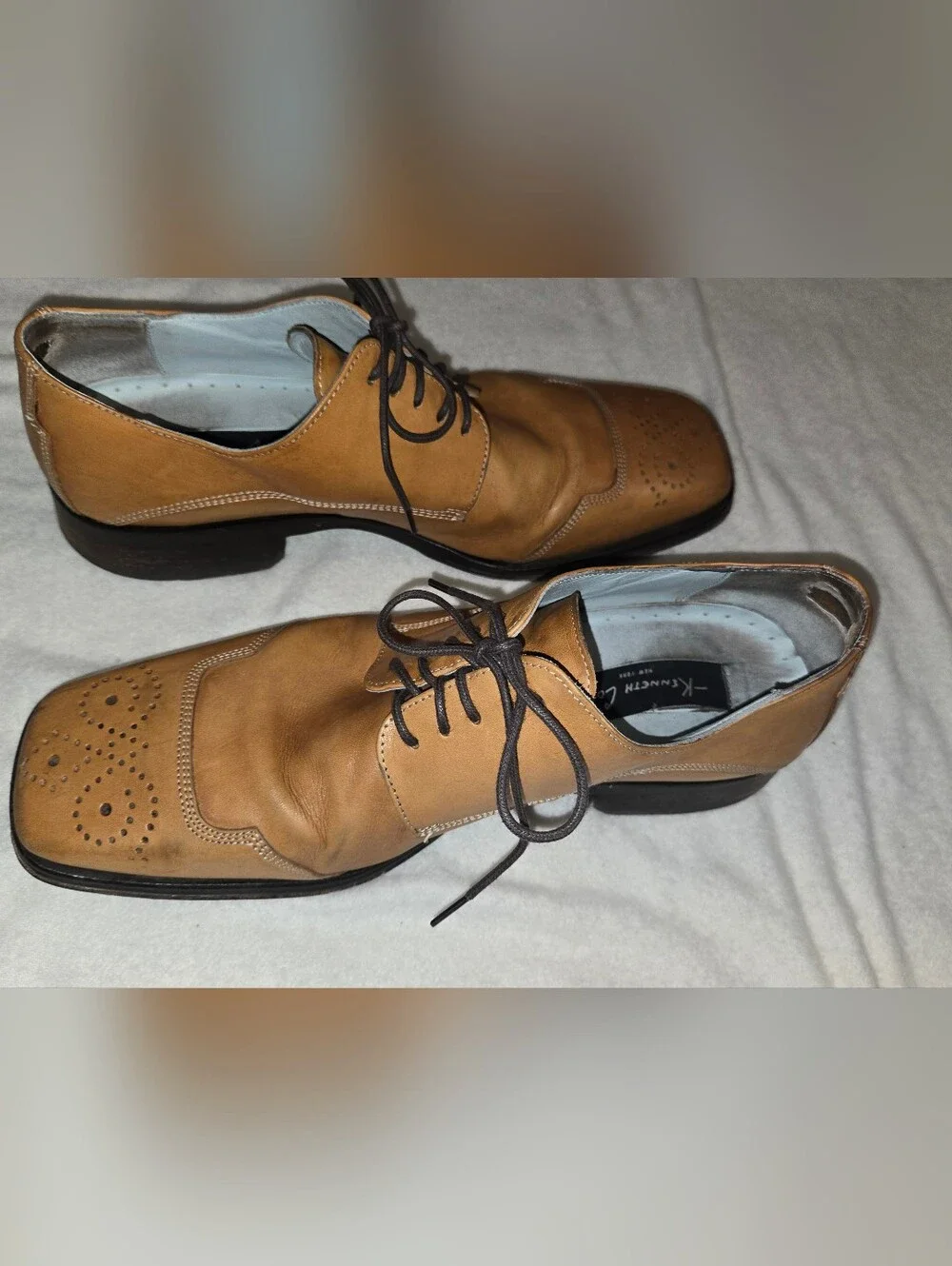Kenneth‎ Cole Square-Toe Brogue Size 11 Lace-Up Dress Shoes